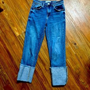 Rise straight leg jeans